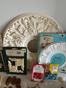Vintage Decorative Appliques, Ornaments & Cabinet Hardware Mixed Lot