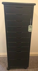 New Black Tall 10-Drawer Wood Cabinet - 43 H X 16 W X 16 D