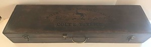 Vintage Colts Patent Wood Gun Case, Red Velvet Interior