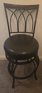 Decorative Metal Bar Stool With Upholstered Seat - 39 in H