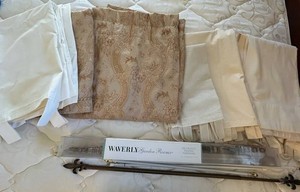 Waverly Drapery Hardware & Fabric Panels Mixed Lot