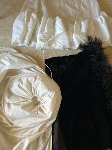 Under Skirts including a true Hoop Skirt & Feather-Trimmed Velvet Shawl
