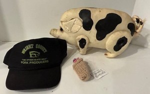 Pig Decor, Midwest Company Cap & Knitted Ornament Mixed Lot