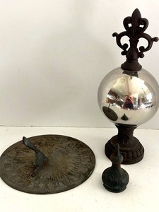 Decorative Metal Sundial & Ornamental Finials Mixed Lot