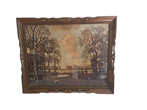 Road Home Landscape Print in Ornate Wood Frame - 25-12 X 31-12 in