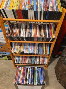 Mixed DVD Collection With Wooden Media Rack  Boxed DVDs
