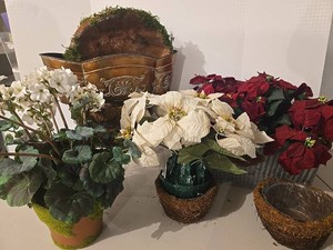 Mixed Lot - Decorative Floral Arrangements &amp Planters