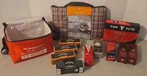 Mixed Lot of 10 Golf Ball Boxes, Bag &amp Seat Cover