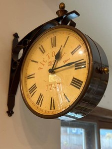 Vintage Victory Station 1747 Wall Clock - 11 H X 12 D