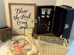 Vintage Mixed Lot - Communion Set, Decor & 1921 Magazine