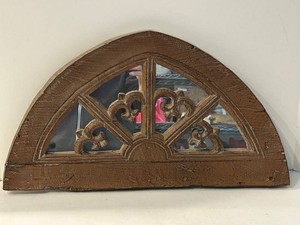 Carved Wood Scrollwork Architectural Mirror - 22 X 12 in