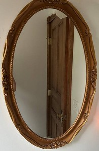 Ornate Gold-Tone Baroque-Style Wall Mirror 19 X 29 in