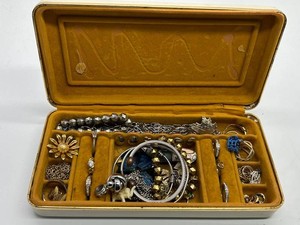 Mixed Jewelry Lot With Vintage-Style Pieces and Jewelry Case including Vintage