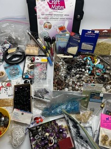 Huge Lot of Jewelry Making Beads, Findings & Craft Supplies Mixed Many New