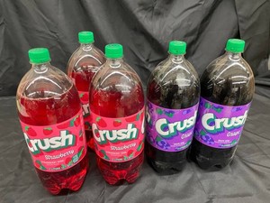 Crush Strawberry & Grape Soda 2 Liters (Lot of 5)