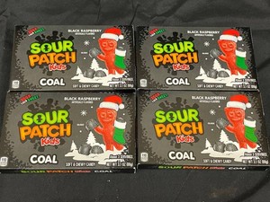 Sour Patch Kids Coal Black Raspberry Candy 3.1oz (Lot of 4)