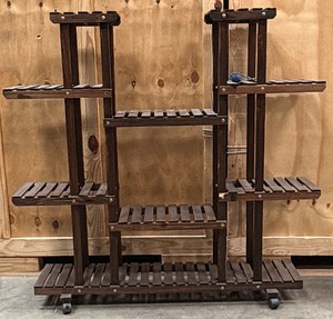 dark brown wooden shelf