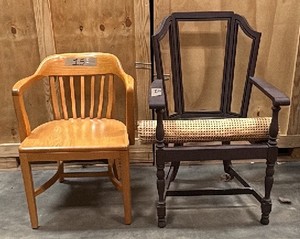 2 wooden chairs