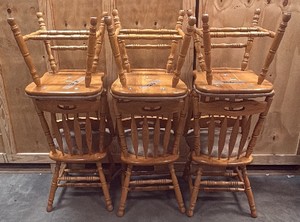 wooden table and 6 chairs