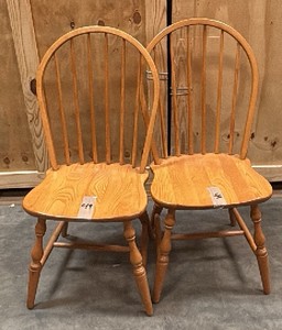 2 wooden chairs