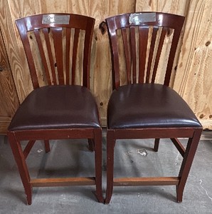 two dark brown chairs
