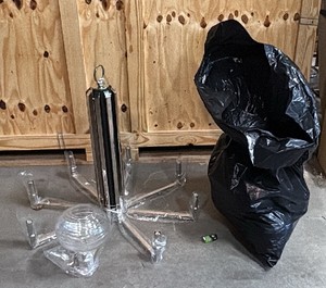 brand new chandelier with glass