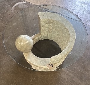 stone table with glass top