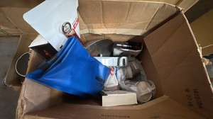 3 boxes of kitchen items