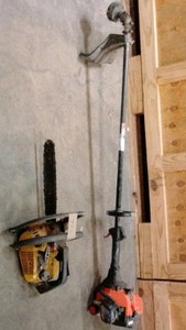REMINGTON weed wacker and vintage McCulloch gas-powered chainsaw