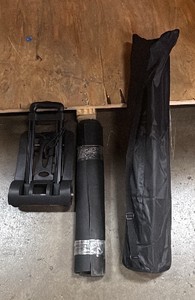 black dolly, rubber yoga mat, foam roller with yoga mat