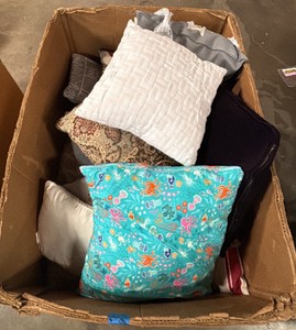 Box of assorted pillows