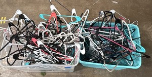 2 totes of hangers