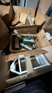 3 open boxes of miscellaneous items