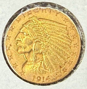 1914D $2 12 Dollar Indian Head Gold Coin XF