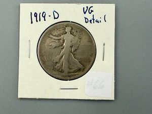 1919D Walking Liberty Half Dollar VG Detail