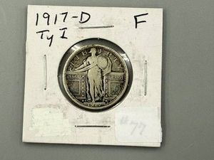 1917D Standing Liberty Type 1 Quarter Dollar F