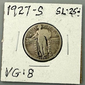 1927S Standing Liberty Quarter Dollar VG8