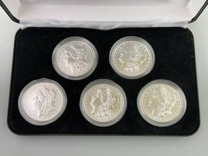 2021 Morgan Silver Dollar 5 Coin Set P, D & S Mints Unc63 