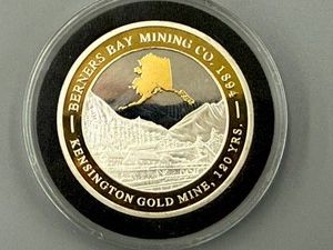 2014 Kensington Gold Mine 120 Years Commemorative Silver Round 1 oz .999 Silver 24K Gold Plating