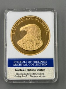24k Gold Layered Bald Eagle - National Emblem Proof Coin