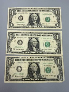 3 1963B Barr Dollar Bills