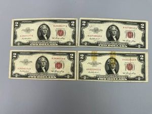 4 1953 Red Seal $2 Bills