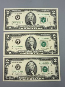 3 1995A Uncirculated $2 Bills 6-F Atlanta
