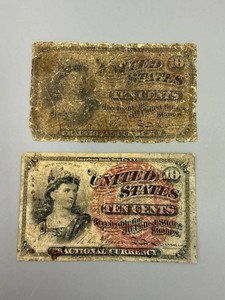 2 1863 10 Cents Fractional Currency 4th Issue