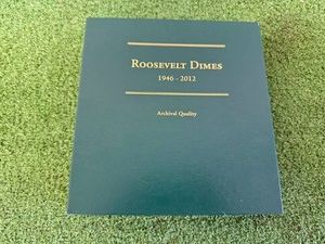 Archival Quality Booklet of Roosevelt Dimes 1946-2012 199 Coins Including Silver & Proofs (missing just 11 to be complete)
