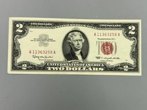 1963 Uncirculated Red Seal $2 Bill
