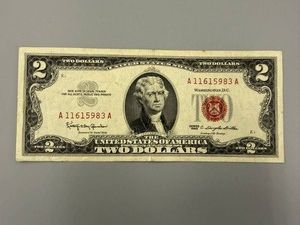 1963 Red Seal $2 Bill EF40