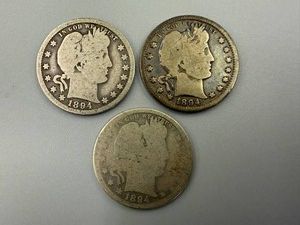 3 Barber Quarters 1894, 1894S & 1894O
