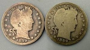 Barber Quarters 1899 &amp 1899O