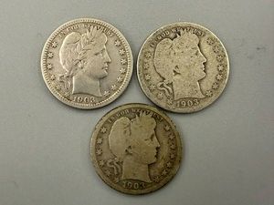 Barber Quarters 1903, 1903S & 1903O